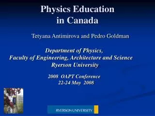 Physics Education in Canada