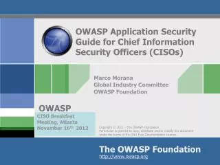 OWASP Application Security Guide for Chief Information Security Officers (CISOs)