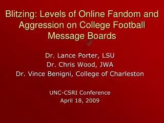 Blitzing: Levels of Online Fandom and Aggression on College Football Message Boards