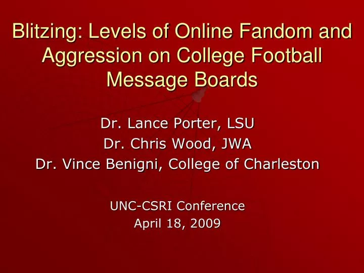 blitzing levels of online fandom and aggression on college football message boards