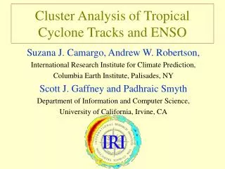 Cluster Analysis of Tropical Cyclone Tracks and ENSO