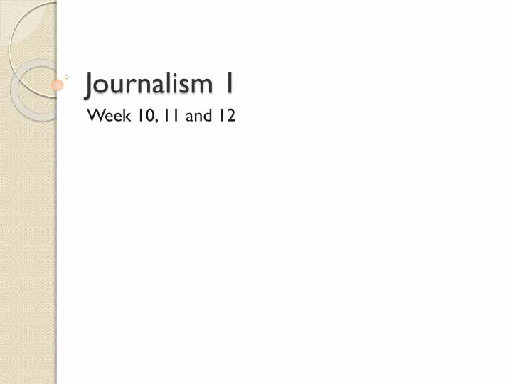 journalism 1