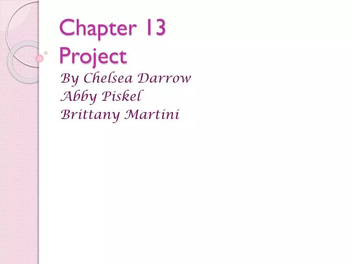 chapter 13 project