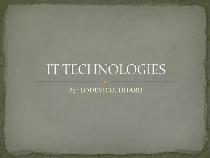 it technologies