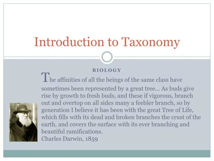 introduction to taxonomy
