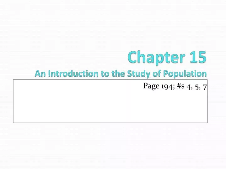 chapter 15 an introduction to the study of population