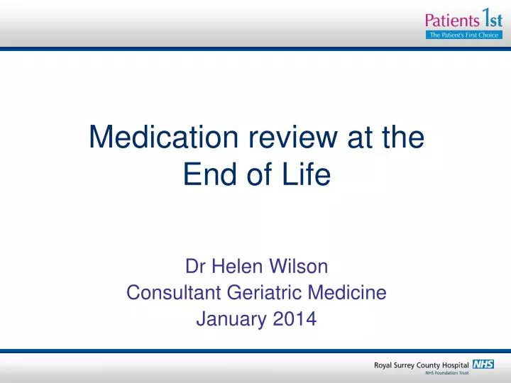 medication review at the end of life