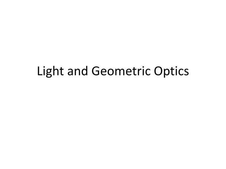 light and geometric optics