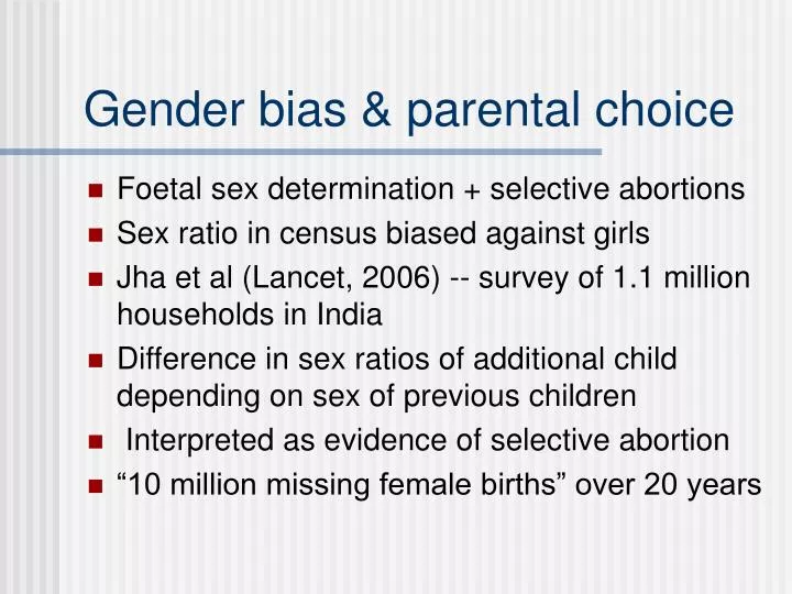 gender bias parental choice