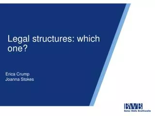 Legal structures: which one?
