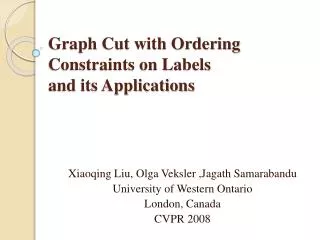 Graph Cut with Ordering Constraints on Labels and its Applications