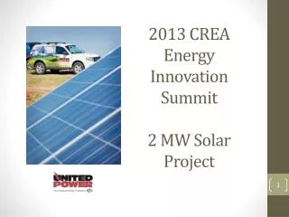 2013 CREA Energy Innovation Summit 2 MW Solar Project