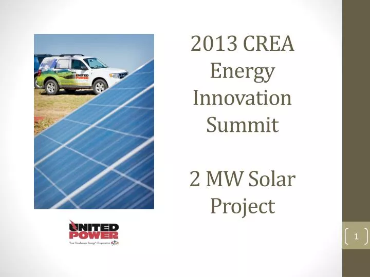 2013 crea energy innovation summit 2 mw solar project