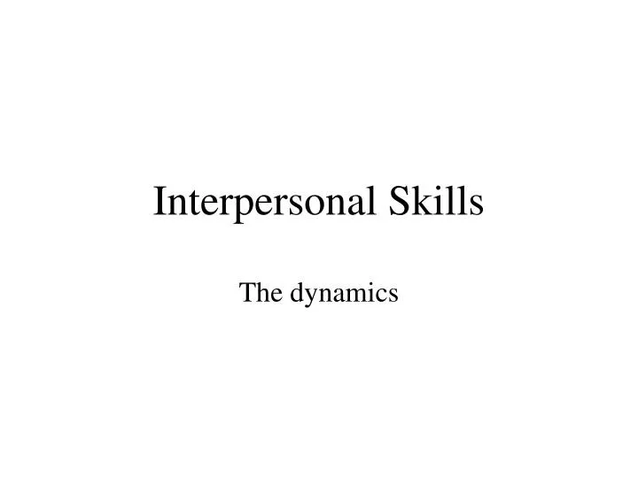 interpersonal skills