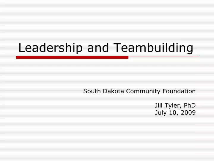 leadership and teambuilding