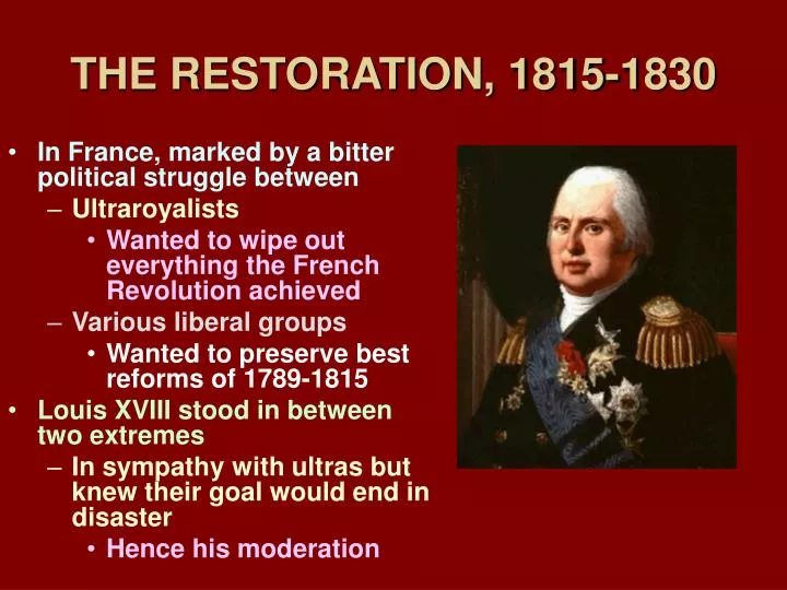 the restoration 1815 1830