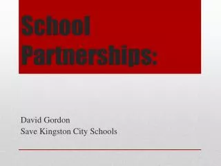 School Partnerships: