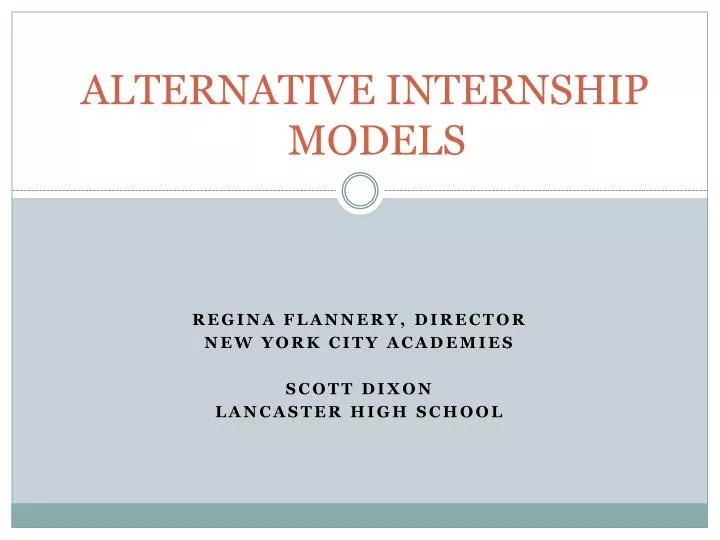 alternative internship models