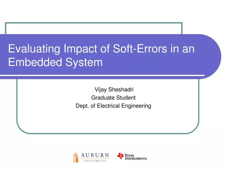evaluating impact of soft errors in an embedded system