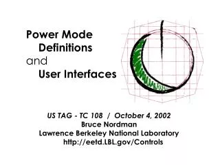 Power Mode Definitions and User Interfaces
