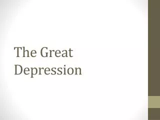 The Great Depression