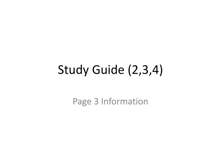study guide 2 3 4