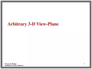 Arbitrary 3-D View-Plane