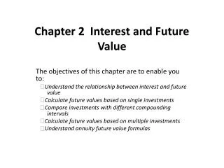 Chapter 2 Interest and Future Value