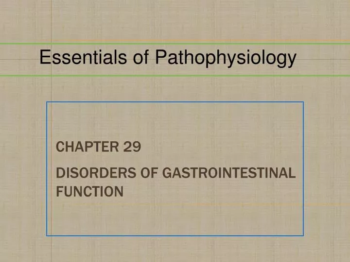 chapter 29 disorders of gastrointestinal function