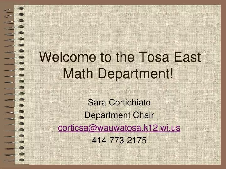 welcome to the tosa east math department
