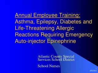 Atlantic County Special Services School District School Nurses