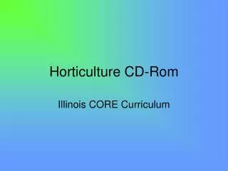 Horticulture CD-Rom