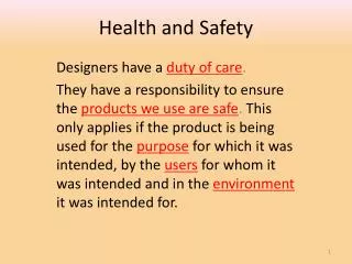 health and safety