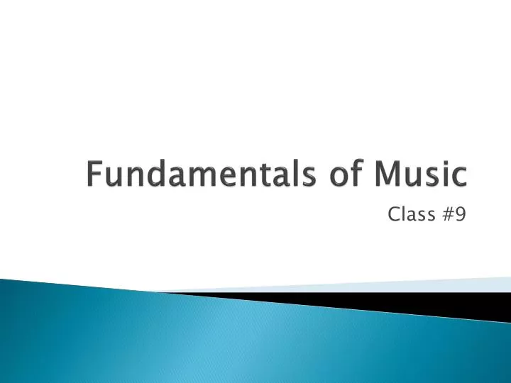 fundamentals of music