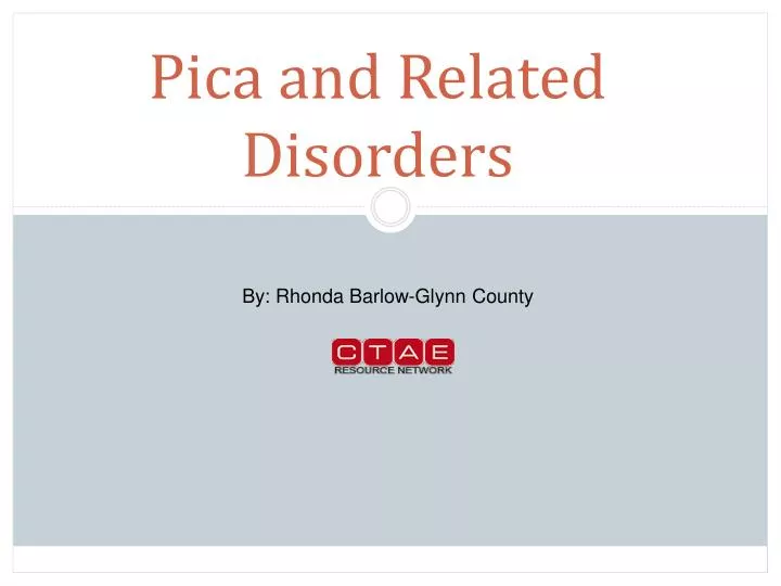 pica and related disorders