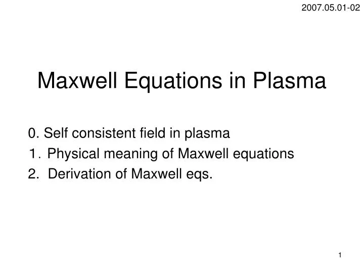 maxwell equations in plasma