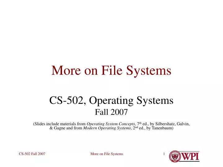 more on file systems