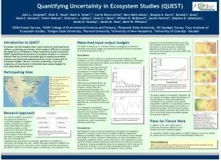 Quantifying Uncertainty in Ecosystem Studies (QUEST)