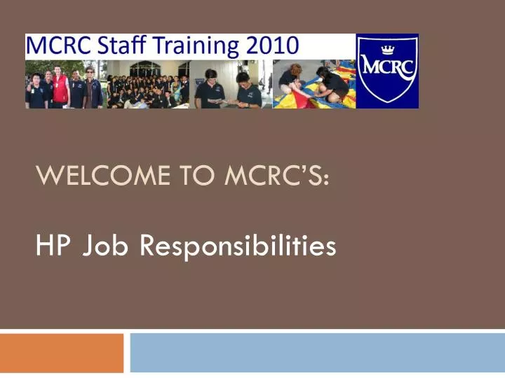 welcome to mcrc s