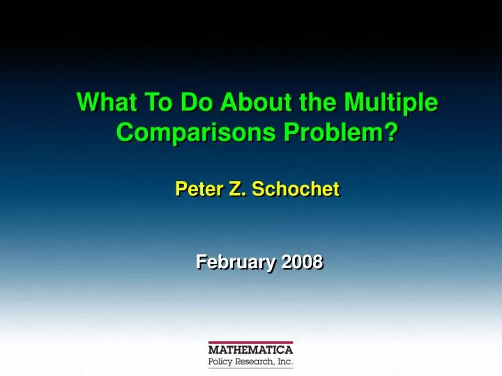 what to do about the multiple comparisons problem peter z schochet