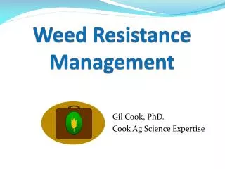 Weed Resistance Management