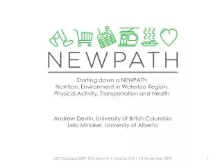 Starting down a NEWPATH Nutrition, Environment in Waterloo Region,