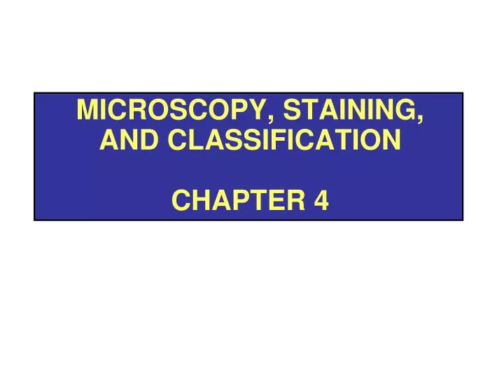 microscopy staining and classification chapter 4