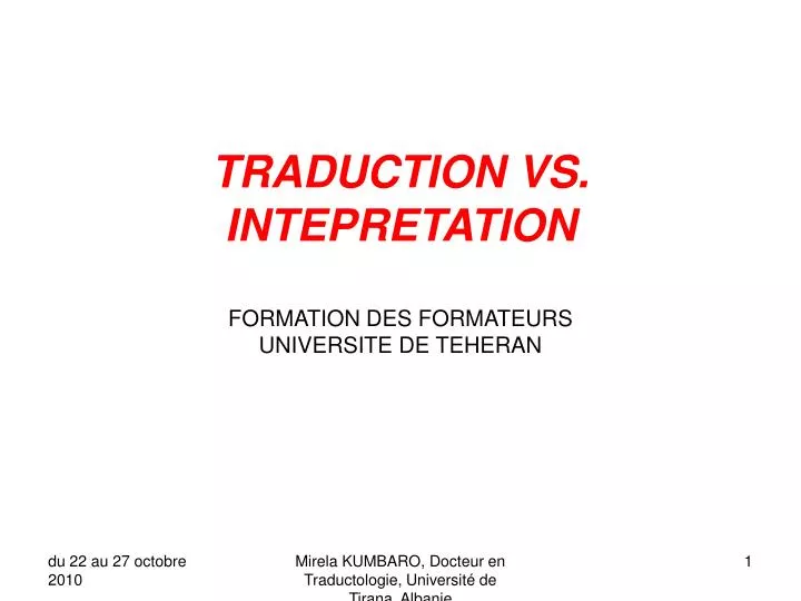 traduction vs intepretation formation des formateurs universite de teheran