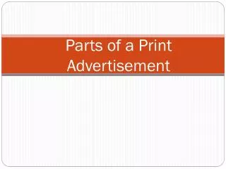 Parts of a Print Advertisement