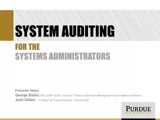 System Auditing