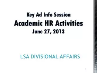 lsa divisional affairs