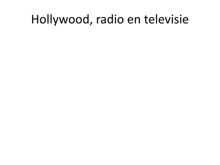 hollywood radio en televisie