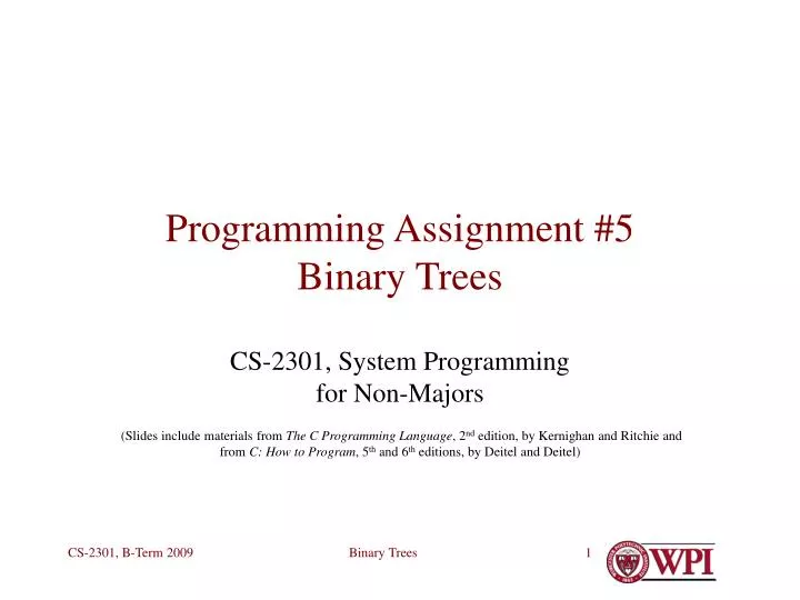 programming assignment 5 binary trees