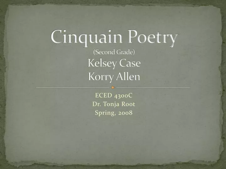cinquain poetry second grade kelsey case korry allen